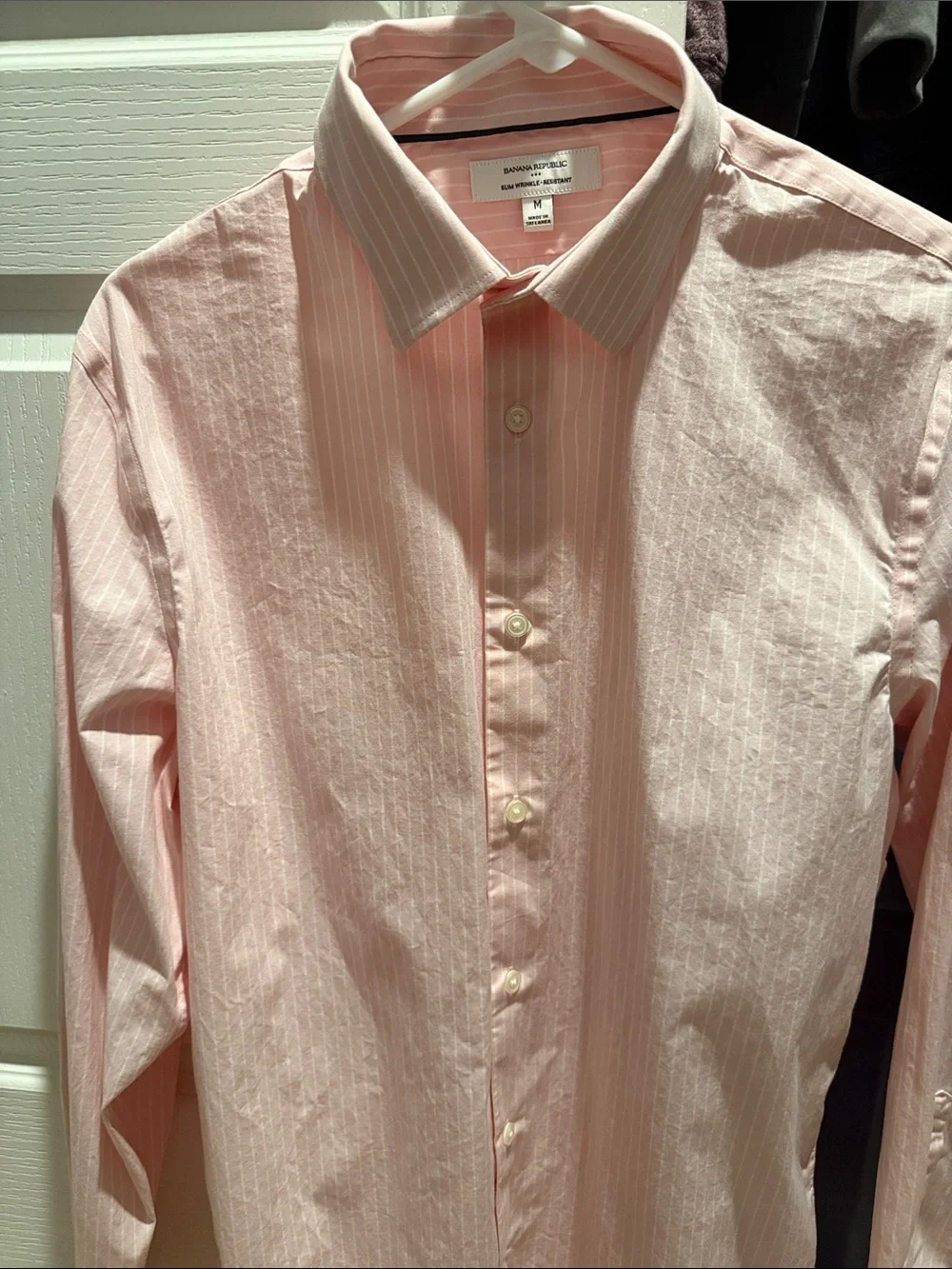 Banana Republic Light Pink Striped Men's Dress Shirt